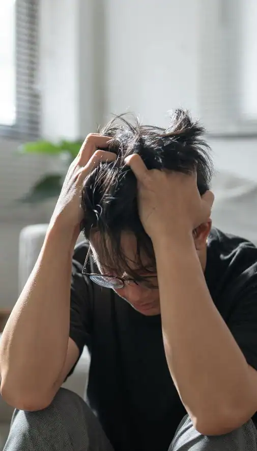 Image of upset man because of erectile dysfunction symptoms Wolverhampton