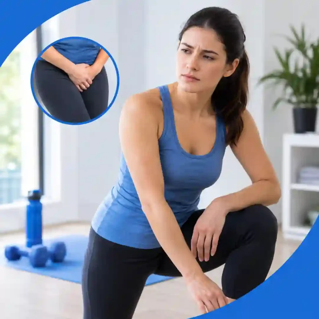 Pelvic-floor exercise Wolverhampton guidance for urinary leakage, focusing on correct muscle technique, relaxed breathing, muscle relaxation and seeking professional advice if symptoms worsen.